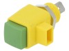 Clemă de laborator SCH&Uuml;TZINGER 16A 300VDC cu borna cu arc, poliamida, galben-verde, 44mm lungime