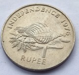 434. Moneda Seychelles 1 rupee 1976 (Declaration of Independence) (tiraj 259.000 buc)