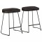 Gossi scaune de bar 2 buc negru 46x38x52 cm lemn masiv de mango