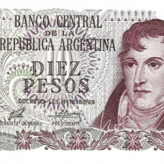 ARGENTINA █ bancnota █ 10 Pesos █ 1974-1976 █ P-295 █ UNC █ necirculata