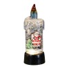 Decoratiune de Craciun tip Lumanare, Flippy, Lumanare de Cristal cu Fulgi de Zapada, Model Mos Craciun cu Sclipici, Iluminare LED, 13 x 5 x 5 cm, Baza