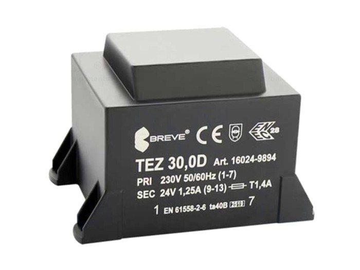 Transformator &icirc;ncapsulat 30VA 24V 1,25A