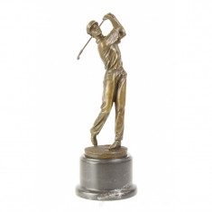 Jucator de golf-statueta din bronz pe un soclu din marmura BR-168