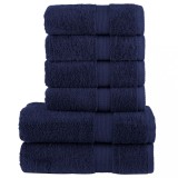 VidaXL Set de prosoape premium SOLUND, 6 piese, bleumarin, 600 g/m&sup2;
