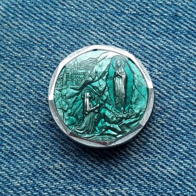 2p - Sf. Maria de Lourdes Franta / magnet de frigider de metal, diametru 2,2 cm foto