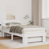 VidaXL Cadru de pat cu headboard Alb 90 x 200 cm Lemn de brad solid