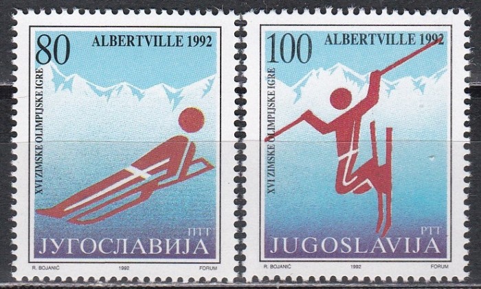 Iugoslavia 1992 - Jocurile Olimpice de iarnă - Albertville, MNH