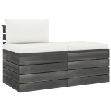 Cumpara ieftin Set mobilier gradina din paleti, 2 piese, cu perne, lemn de pin
