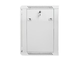 Dulap rack 19 perete 12U 600x450 (flat pack) cu usa din sticla, gri V2