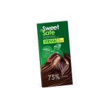 Ciocolata amaruie cu indulcitor natural de stevia Sweet&amp;Safe, 90 g, Sly Nutritia
