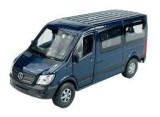 Macheta Mercedes Sprinter albastru 1:34 replica metal Welly usi deschise cu resort