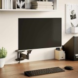 Suport Monitor Perete vidaXL, Arc Gaz, 10kg, Max 27 inch, Rotire 360&deg;, Inclinare 90&deg;, VESA 75/100, Negru