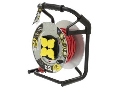 Prelungitor alimentare KEL 3x1,5mm2 4 prize 20m roșu 16A foto
