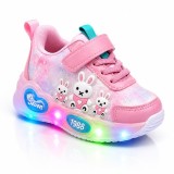 Cumpara ieftin Pantofi sport cu luminite, Model Iepurasi, Piele ecologica, Fete, Roz (Marime