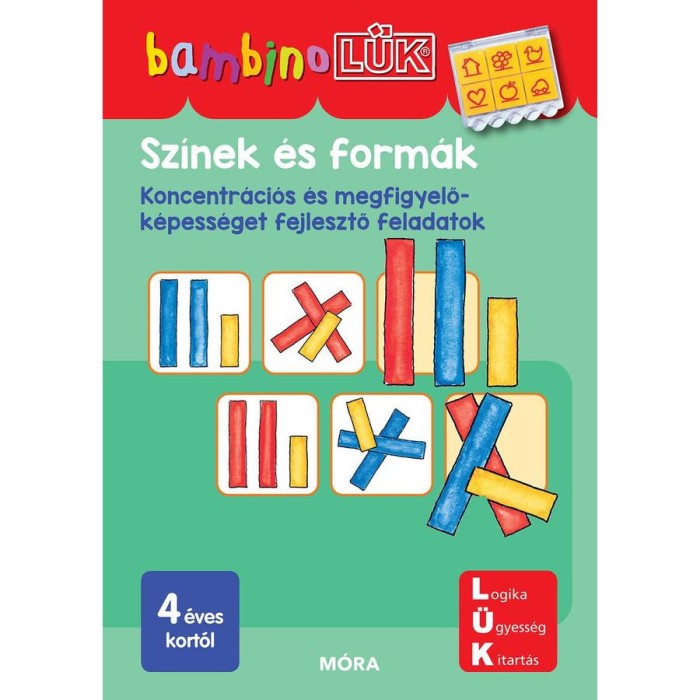 Sz&iacute;nek &eacute;s form&aacute;k - LDI122 - Koncentr&aacute;ci&oacute;s &eacute;s megfigyelők&eacute;pess&eacute;get fejlesztő feladatok - BambinoL&Uuml;K