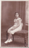 Bnk foto Portret de fata - Foto Modern Ploesti 1934, Romania 1900 - 1950, Sepia, Portrete