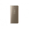 Husa Flip Clear View Gold pentru Samsung Galaxy J8 (2018) J810, Protectie Completa