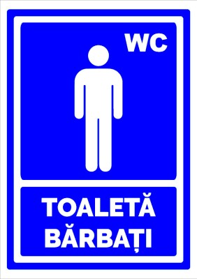 Indicator albastru pentru wc toaleta barbati foto