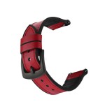 Curea hibrid piele-silicon compatibila cu Huawei Watch GT 7 46mm, VD Very Dream&reg;, 22mm, Tart Red