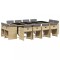Set mobilier gradina cu perne, 13 piese, bej combinat poliratan