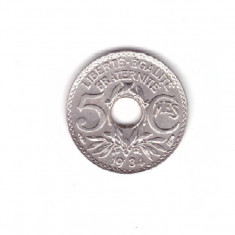Moneda Franta 5 centimes 1934, stare buna, curata