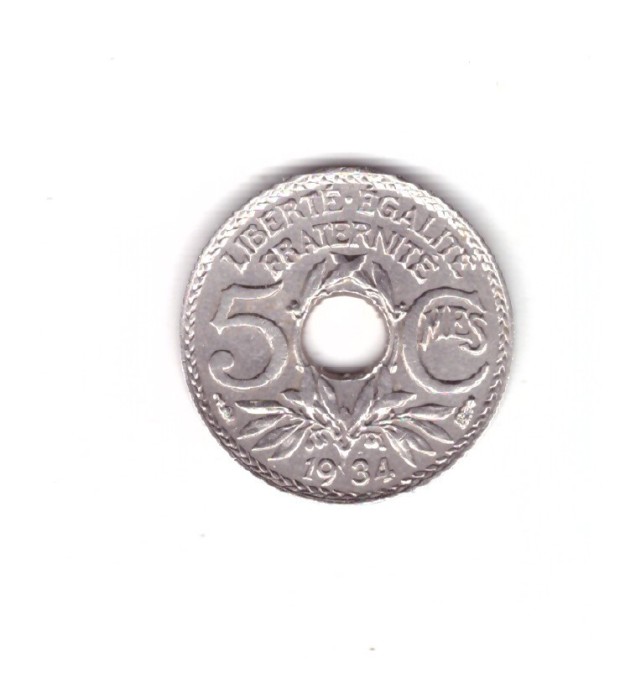 Moneda Franta 5 centimes 1934, stare buna, curata