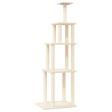 Cumpara ieftin Ansamblu de pisici cu stalpi din funie de sisal, crem, 183 cm