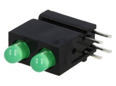 LED 3mm Verde 2 Diode 20mA 40? 10-20mcd foto