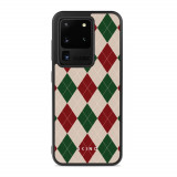 Husa Samsung Galaxy S20 Ultra - Skino Argyle Santa, textura romburi, negru bej