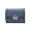 Portofel Dama Michael Kors Albastru Navy Panza, cu Clips, 12x9x2 cm, Husa Originala, Cod 35S4S9GF2L