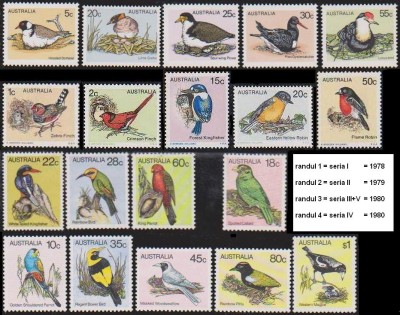 AUSTRALIA - 1978-80 - PASARI 1+2+3+4+5 foto