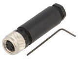 Conector M8 Mamă 4 Pin Drept pe Cablu 4A