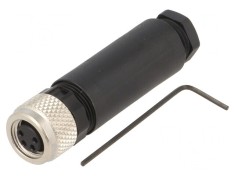Conector M8 Mamă 4 Pin Drept pe Cablu 4A