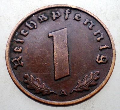 B.026 GERMANIA 1 REICHSPFENNIG 1937 A foto