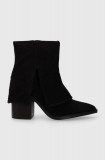 Answear Lab botine femei, culoarea negru, cu toc drept