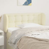 VidaXL Tăblie de pat cu aripioare crem 93x23x78/88 cm piele ecologică