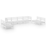 Cumpara ieftin Set mobilier de gradina, 8 piese, alb, lemn masiv de pin