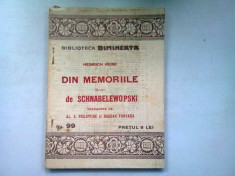 DIN MEMORIILE D-LUI DE SCHNABELEWOPSKI - HEINRICH HEINE foto