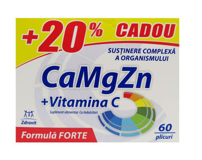 Ca Mg Zn + Vitamina C Forte 60dz Zdrovit foto