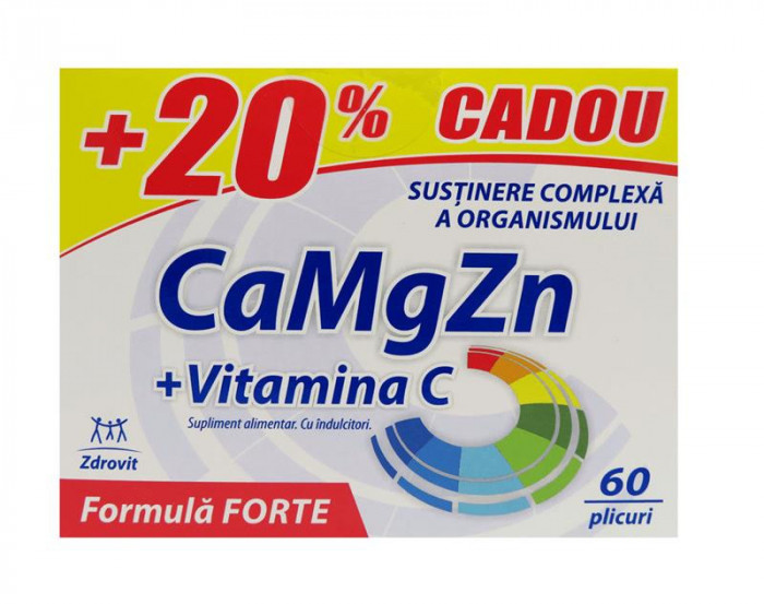 Ca Mg Zn + Vitamina C Forte 60dz Zdrovit