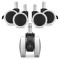Set 5 Roti pentru scaun de birou tija 11/22 mm, Kwmobile, Alb/Negru, Nylon, 55602.03