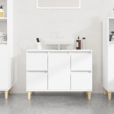 vidaXL Dulap de chiuvetă, alb, 80x33x60 cm, lemn prelucrat 821268