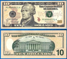 USA SUA █ bancnota █ 10 Dollars █ 2017A █ P-545B █ G7 Chicago █ UNC