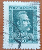 POLONIA-1928-''Maresal PILSUTKY-Cculoare schimbata-stampilat'' -Vezi-Scan