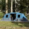 Cort Tunel Familie 6 Persoane vidaXL, Impermeabil, Albastru, 564x240x205cm, Poliester, 2 Camere, Port Cablu Electric