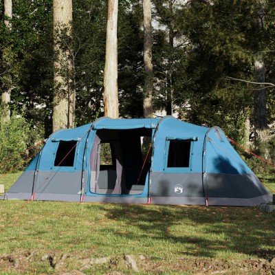 vidaXL Cort de familie tunel pentru 6 persoane, albastru, impermeabil foto