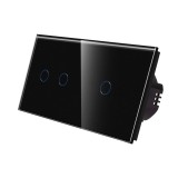 Cumpara ieftin Intrerupator Dublu + Simplu cu Touch din Sticla LUXION SmartElectro IntelligentHouse