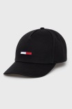Tommy Jeans șapcă culoarea negru, material neted