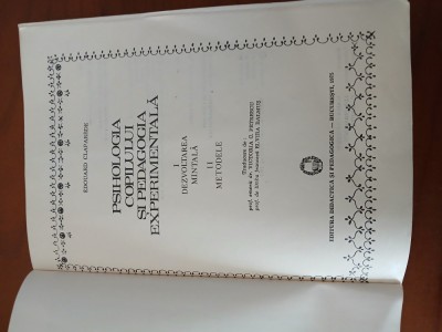 Psiholigia Copilului Si Pedagogia Experimentală-Edouard Claparede. foto