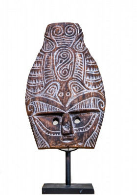 Masca tribala sculptata din lemn Primitive Timor II, L foto